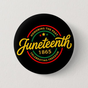 Juneteenth 1865 Svart Historik Frihetsfirande Knapp