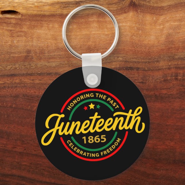 Juneteenth 1865 Svart Historik Frihetsfirande  Nyckelring (Framsida)