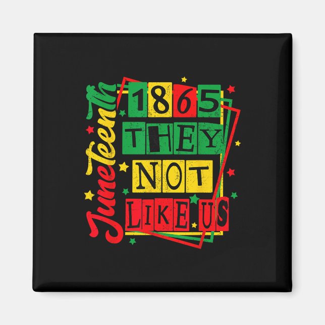 Juneteenth 1865 Svart Stolthet Historia Blm Outfit Magnet (Framsidan)