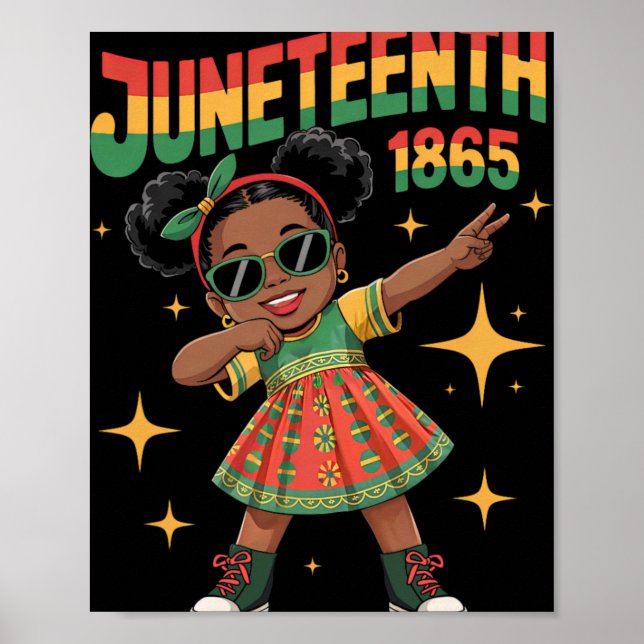 Juneteenth 1865 Svarta Afroamerikanska Flickor Bar Poster (Framsidan)