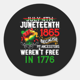 Juneteenth 1865 svarta liv frihet afrikansk runt klistermärke