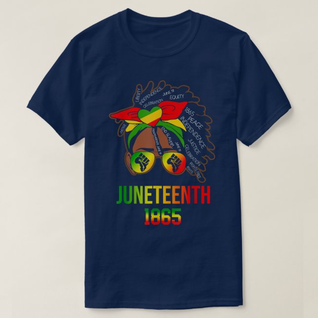 Juneteenth 18 65 African American Power T-Shirt (Design framsida)