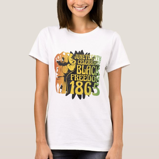 Juneteenth (19.6.1865) Svarta frihetsdagen Solros T Shirt (Framsida)