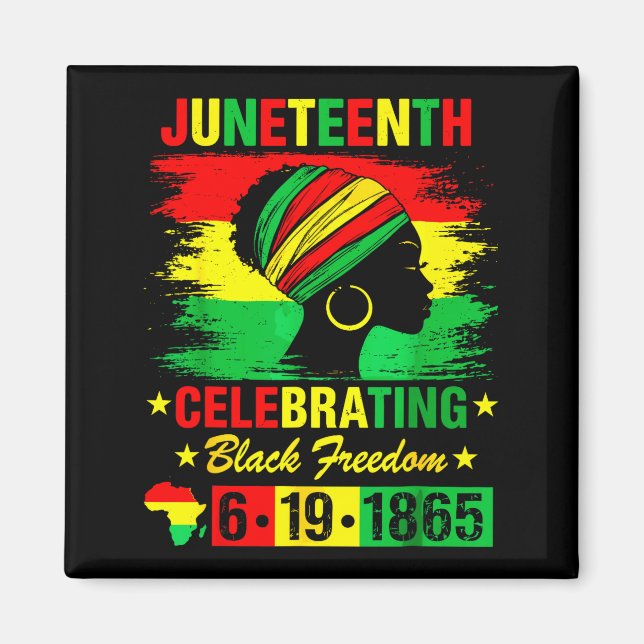 Juneteenth 19 juni 1865 amerikansk afrikan  magnet (Framsidan)