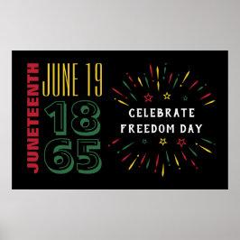 Juneteenth 19 juni 1865 Svart historia Fyrverkerie Poster