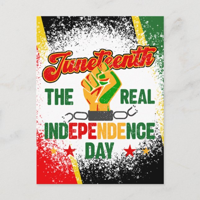 Juneteenth 19 juni 1865 svarta drottningar melanin vykort (Framsida)