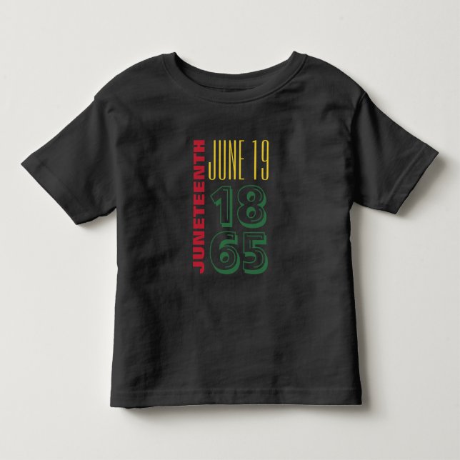 Juneteenth 19 juni 1865 Typografi Svart historia T Shirt (Framsida)