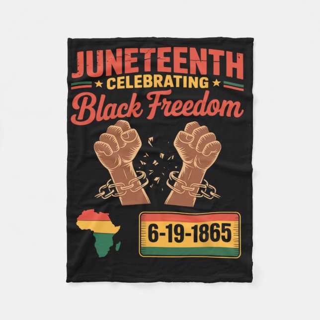 Juneteenth 2025 Firande svart frihet 6-19-186 Fleecefilt (Framsidan)