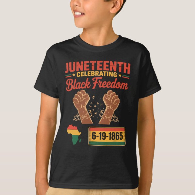 Juneteenth 2025 Firar svart frihet 6-19-186 T Shirt (Framsida)