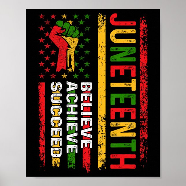 Juneteenth 2025 självständighetsdag USA:s flagga m Poster (Framsidan)