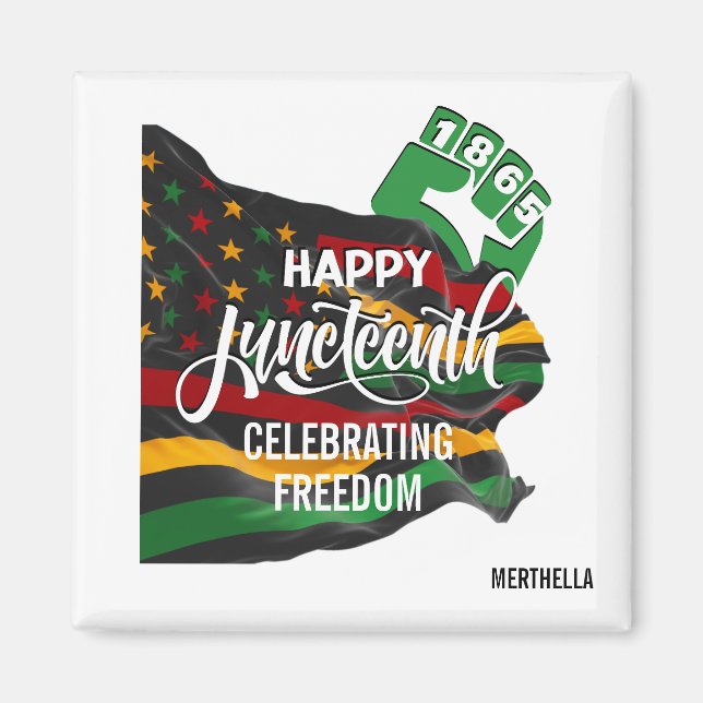 JUNETEENTH African American Flagga Magnet (Framsidan)