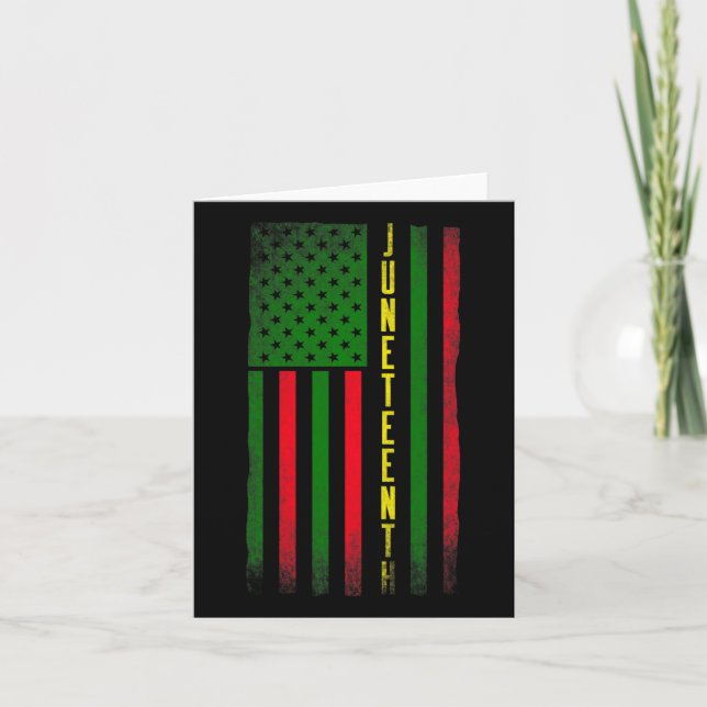 Juneteenth Afrika Flaggor Svarta Afroamerikanska F Kort (Framsida)