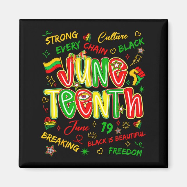 Juneteenth afrikansk svart frihet 19 juni 1865 magnet (Framsidan)