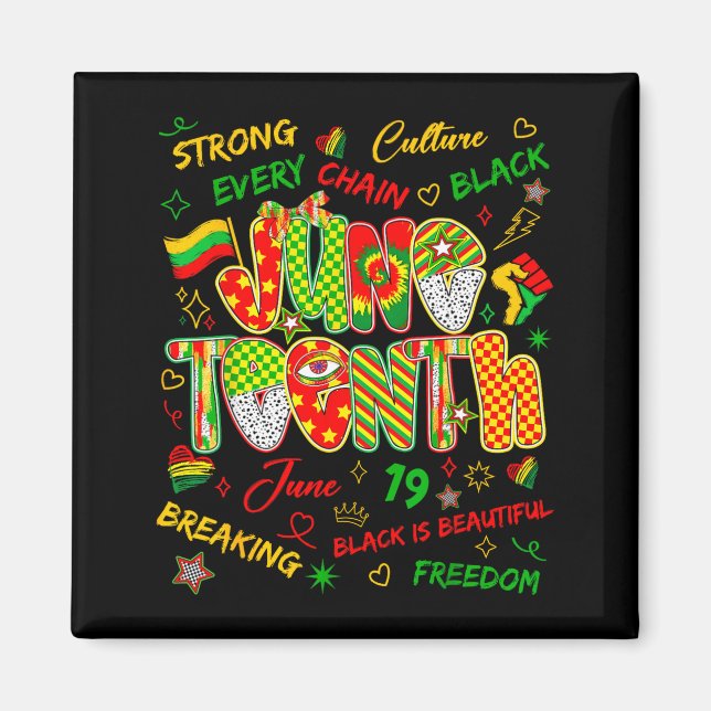 Juneteenth afrikansk svart frihet 19 juni 1865 magnet (Framsidan)