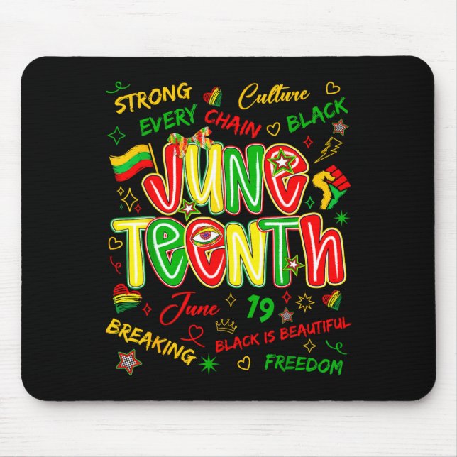 Juneteenth afrikansk svart frihet 19 juni 1865 musmatta (Framsidan)