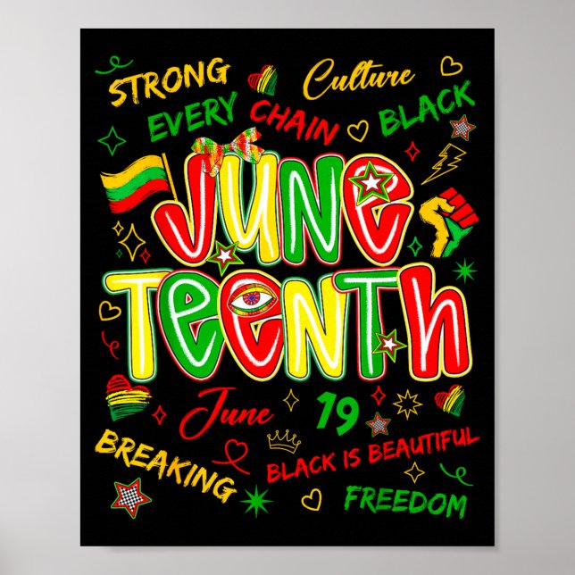 Juneteenth afrikansk svart frihet 19 juni 1865 poster (Framsidan)