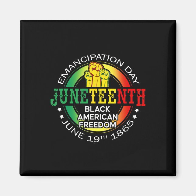 Juneteenth afroamerikansk frihet 1865 svarta hans magnet (Framsidan)