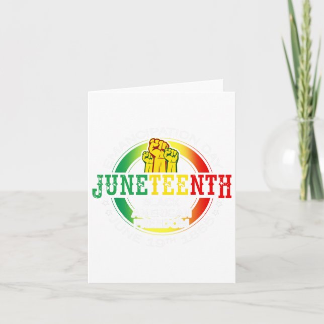 Juneteenth afroamerikansk frihet 1865 svarta histo kort (Framsida)