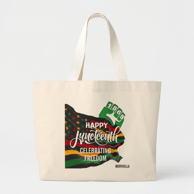 JUNETEENTH Afroamerikanska Flaggan Jumbo Tygkasse (Framsidan)