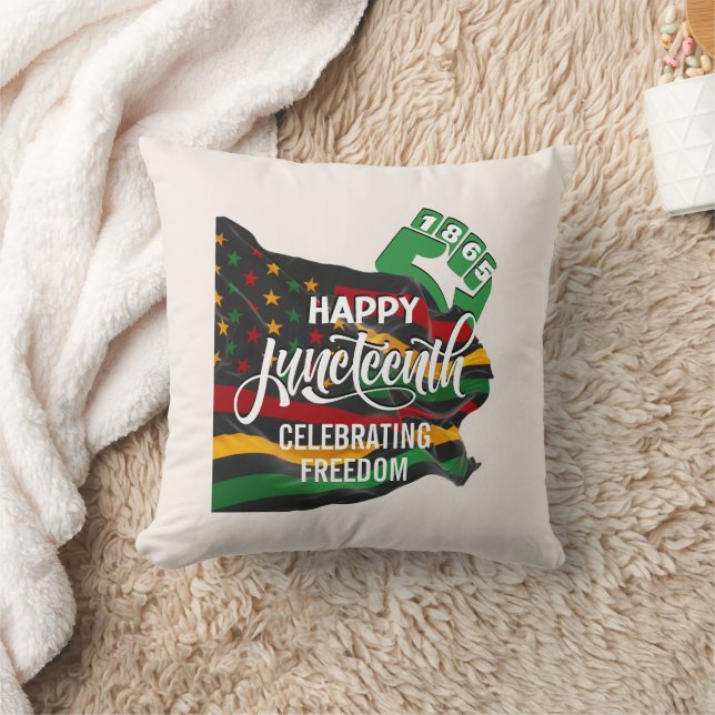 JUNETEENTH Afroamerikanska Flaggan Kudde (Filt)