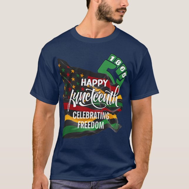 JUNETEENTH Afroamerikanska Flaggan T Shirt (Framsida)