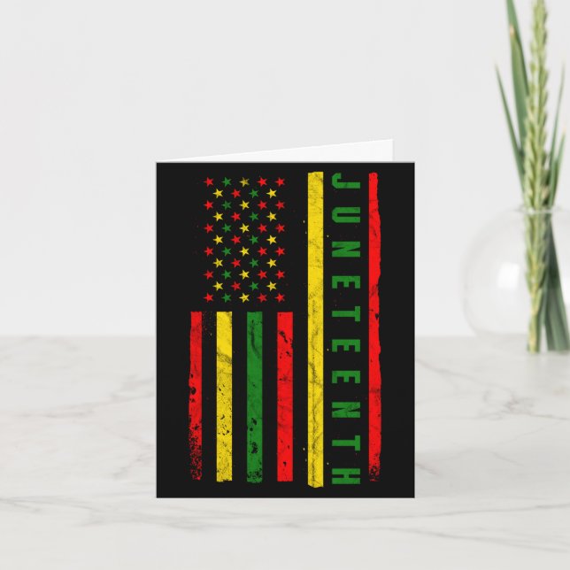 Juneteenth amerikansk flagga frigörelse melanin kort (Framsida)