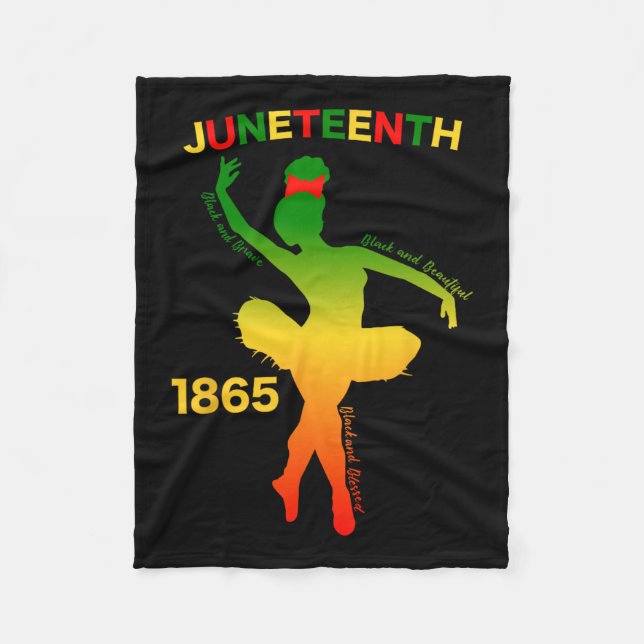 Juneteenth är min oavhängighetsdag Dansare Svart t Fleecefilt (Framsidan)