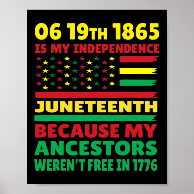 Juneteenth Är Min Oberoendedag Fri Svart Tjej Poster (Framsidan)