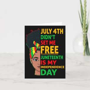 Juneteenth är min självständighetsdag 1865 Messy B Kort