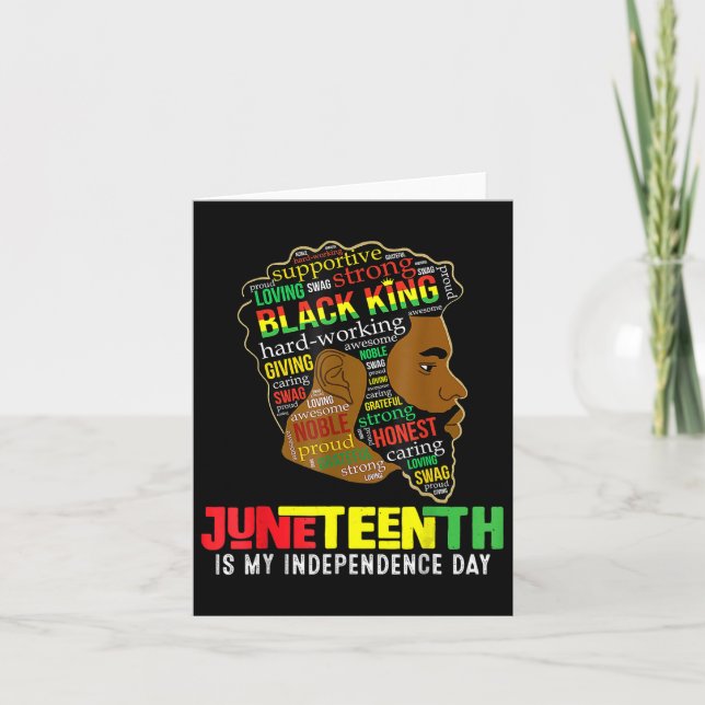 Juneteenth är min självständighetsdag Svart kung p Kort (Framsida)