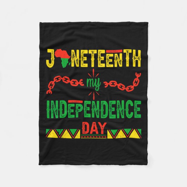 juneteenth är min självständighetsdag svarta kvinn fleecefilt (Framsidan)