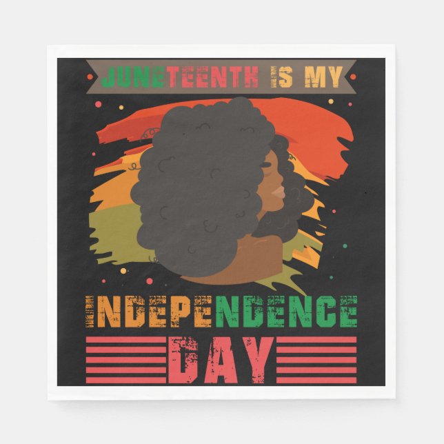 Juneteenth är min självständighetsdag Svarta Kvinn Pappersservett (Framsidan)