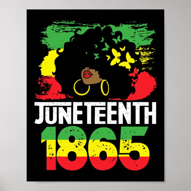 Juneteenth är min självständighetsdag Svarta Kvinn Poster (Framsidan)