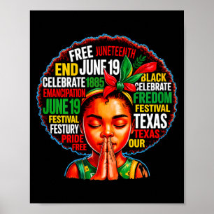 Juneteenth är självständighetsdag 4 juli svart poster