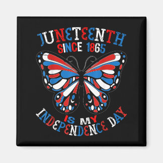 Juneteenth är självständighetsdag fjäril röd vit magnet