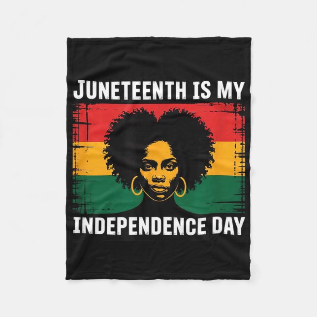 Juneteenth är självständighetsdag svart kvinna afr fleecefilt (Framsidan)
