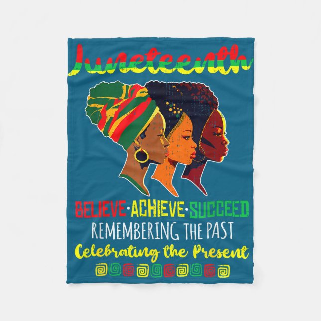 Juneteenth är självständighetsdag tror uppnå fleecefilt (Framsidan)