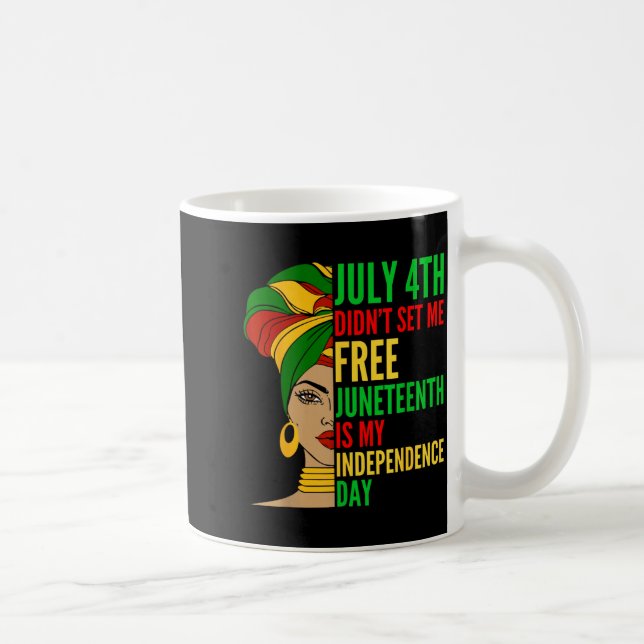 Juneteenth är självständighetsdagen Melanin Kvinno Kaffemugg (Höger)