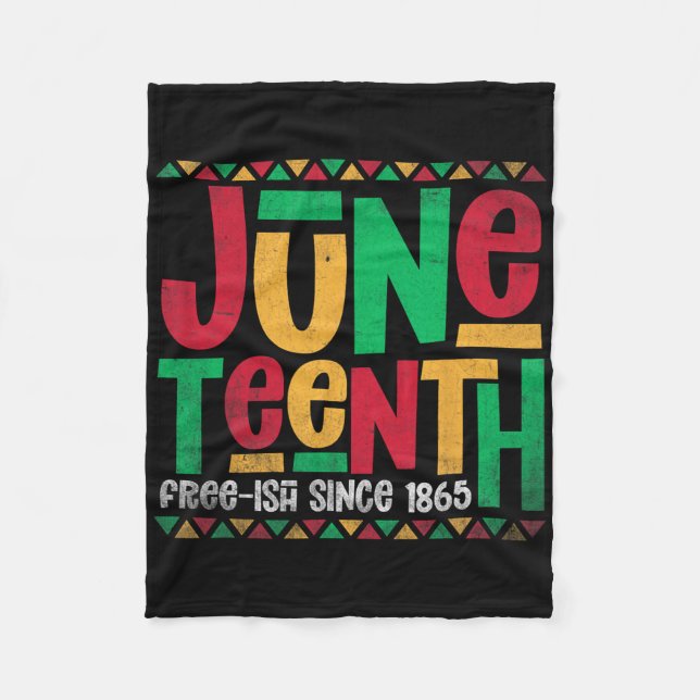 Juneteenth Black History Pride Celebrating Afro Fr Fleecefilt (Framsidan)