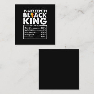Juneteenth Black King Näringsfakta Melanin Fyrkantigt Visitkort