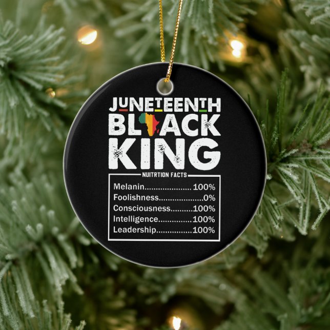Juneteenth Black King Näringsfakta Melanin Julgransprydnad Keramik (Träd)