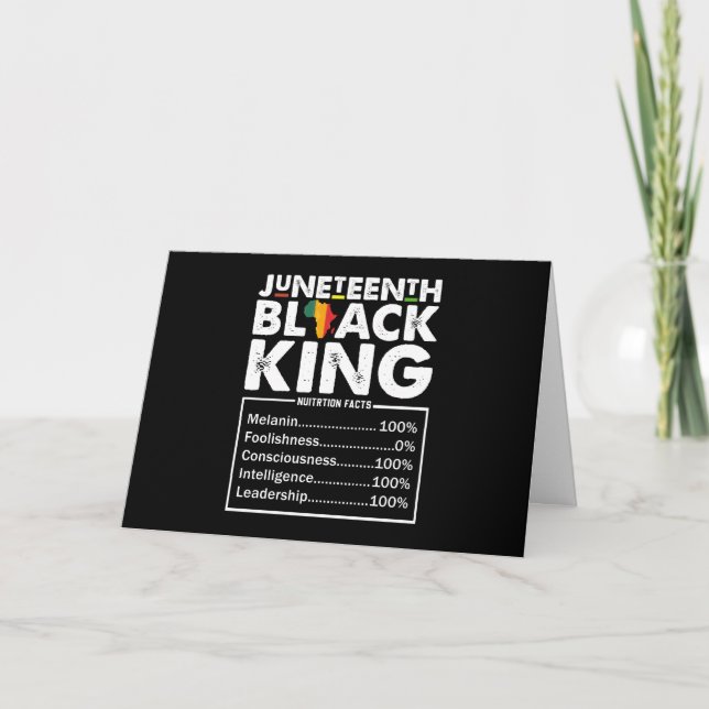 Juneteenth Black King Näringsfakta Melanin Kort (Framsida)