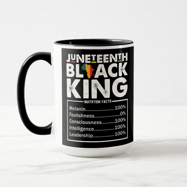 Juneteenth Black King Näringsfakta Melanin Mugg (Vänster)