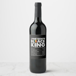 Juneteenth Black King Näringsfakta Melanin Vinflaska Etikett