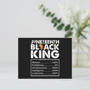 Juneteenth Black King Näringsfakta Melanin Vykort