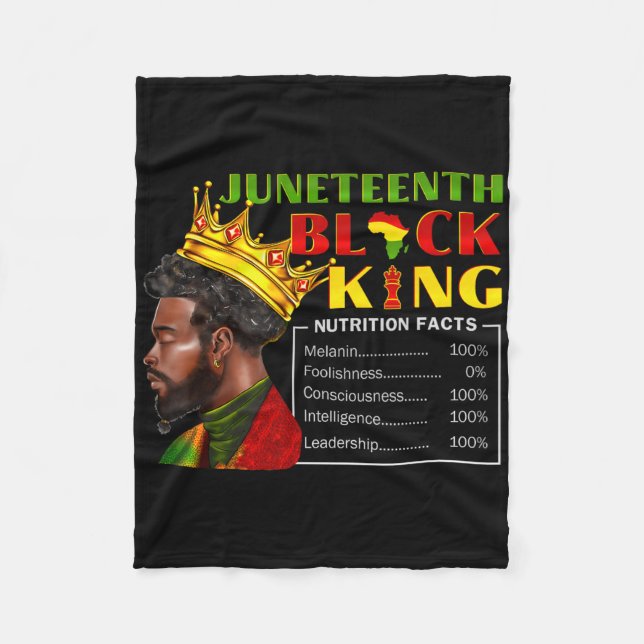 Juneteenth Black King Näringsfakta Pride Afri Fleecefilt (Framsidan)