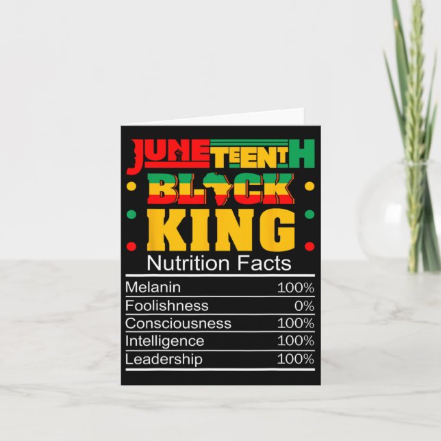 Juneteenth Black King Näringsfakta Pride Afri Kort (Framsida)