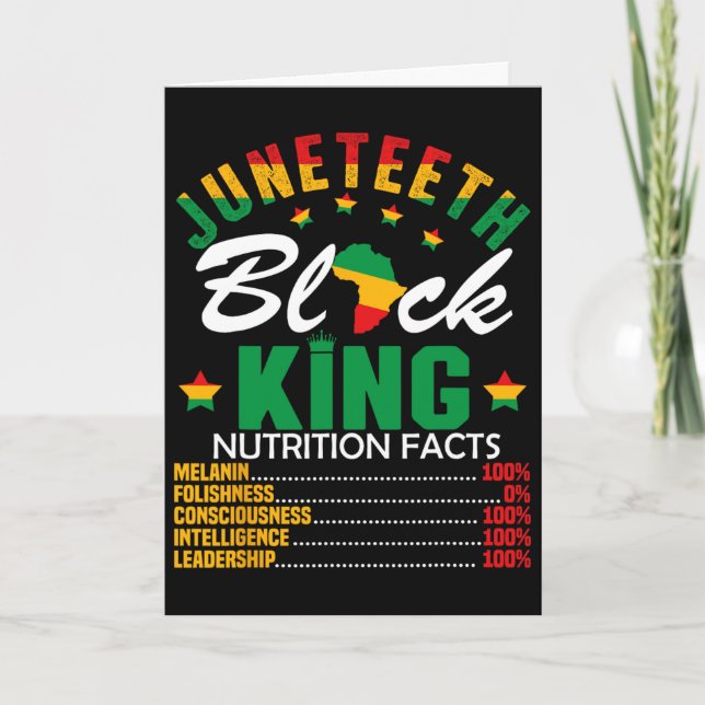 Juneteenth Black King Näringsfakta Pride Afri Kort (Framsida)