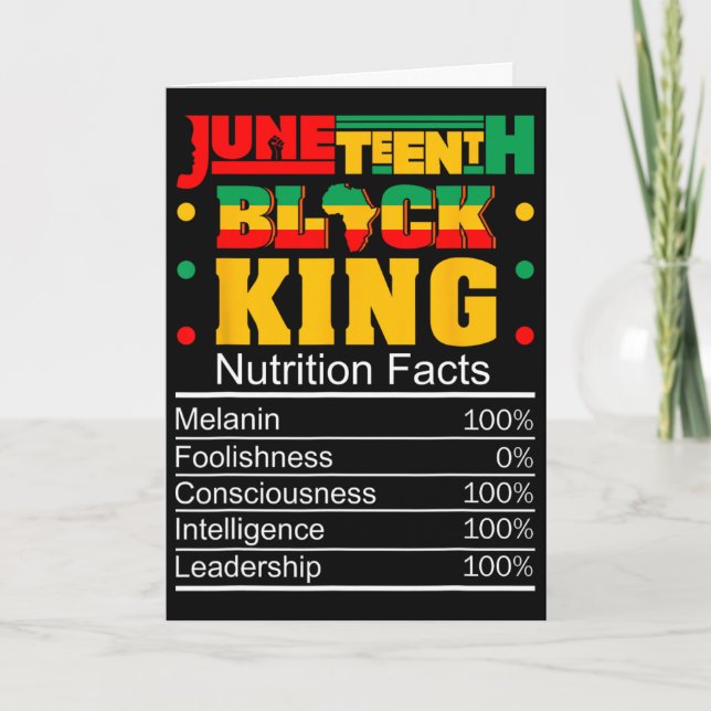 Juneteenth Black King Näringsfakta Stolthet Afri Kort (Framsida)