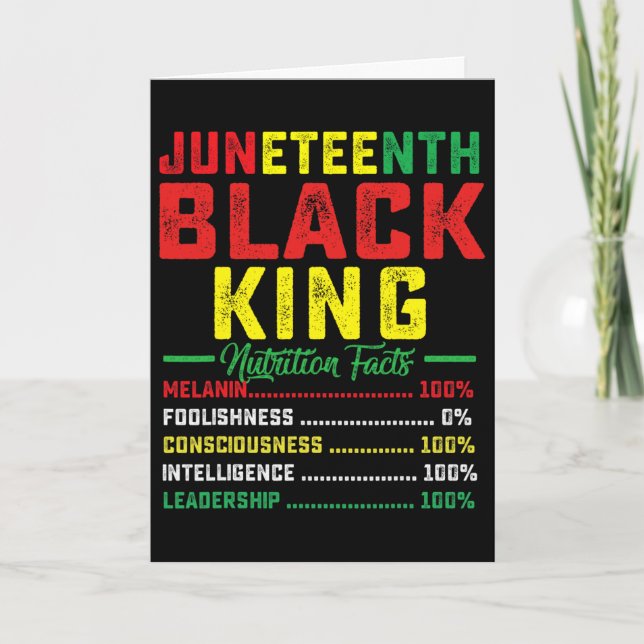 Juneteenth Black King Nutrition Facts Fars dag Kort (Framsida)